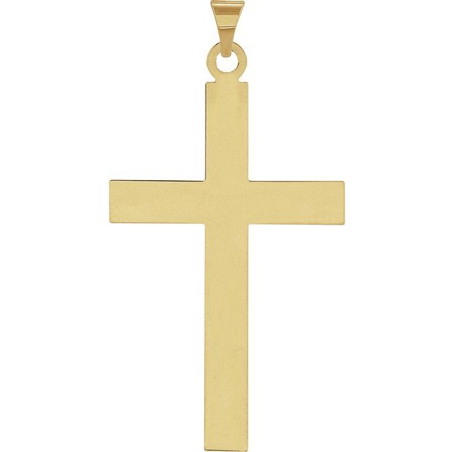 18K Yellow Gold, 18x12 mm Elegant Cross Pendant - Luxurious Design