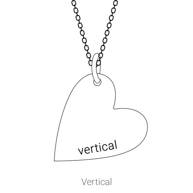 14K Gold Engravable Sideways Heart Pendant