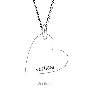 14K Gold Engravable Sideways Heart Pendant