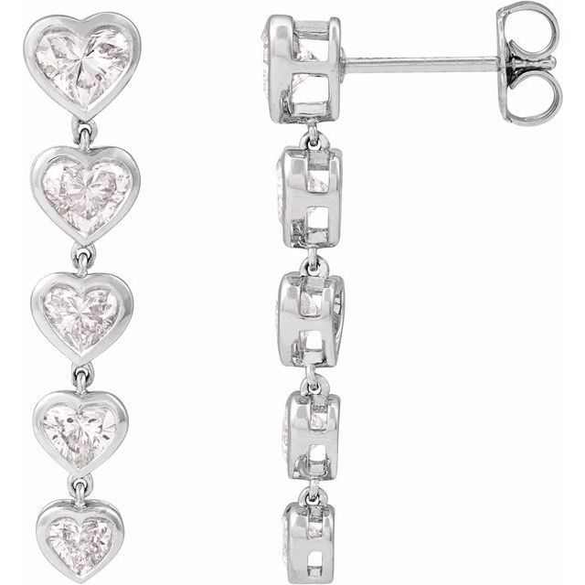 14K Gold Lab-Grown Diamond Dangle Earrings - Options Available