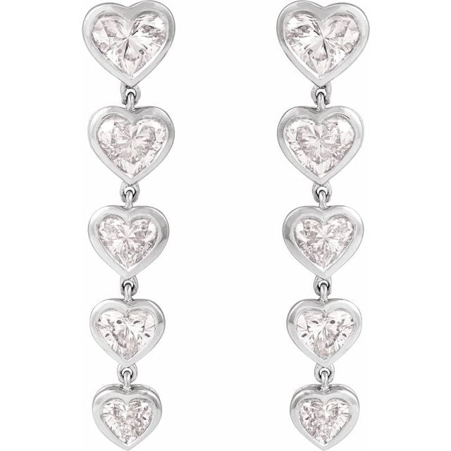 14K Yellow Gold, 2 3/4 CTW Heart-Shaped Lab-Grown Diamond Earrings