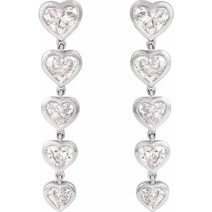 14K Yellow Gold, 2 3/4 CTW Heart-Shaped Lab-Grown Diamond Earrings
