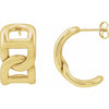 14K Yellow Gold 22 mm Anchor Chain Hoop Earrings - Elegant Design