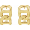 14K Yellow Gold 22 mm Anchor Chain Hoop Earrings - Elegant Design