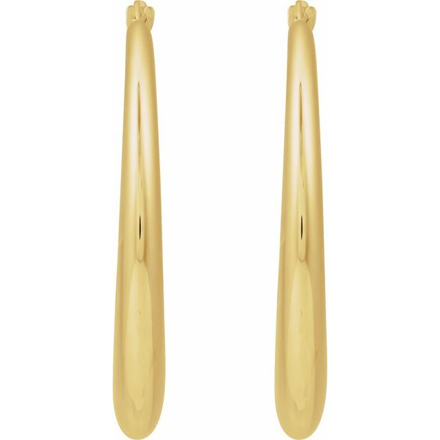 14K Yellow Gold 37.2 mm Classic Hoop Earrings - Elegant Design