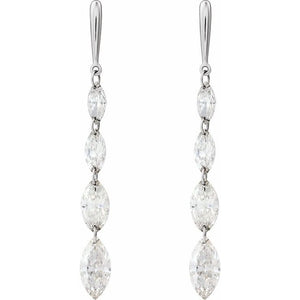 1 1/2 Ctw Lab-Grown Diamond Drilled Diamond Earrings