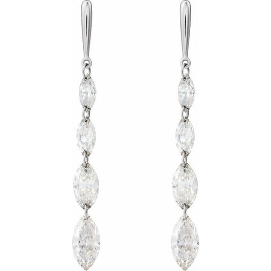 1 1/2 Ctw Lab-Grown Diamond Drilled Diamond Earrings