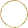 14K Gold, 2 mm Elastic Bead 16.5 cm Bracelet - Polished Design