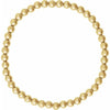 14K Gold, 2 mm Elastic Bead 16.5 cm Bracelet - Polished Design