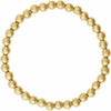 14K Gold, 2 mm Elastic Bead 16.5 cm Bracelet - Polished Design