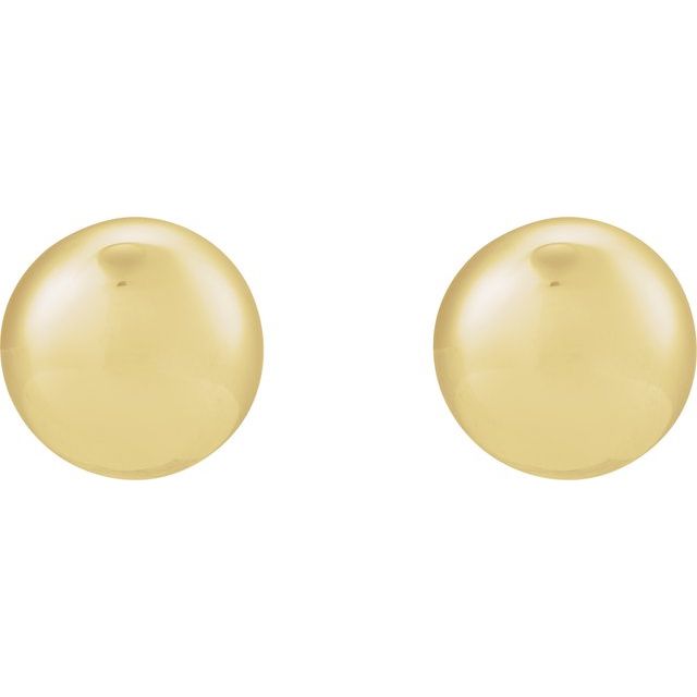 14K Yellow Gold 15mm Polished Domed Stud Earrings