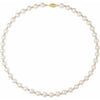 14K Yellow Gold 7-8 mm Cultured White Freshwater Pearl Necklace