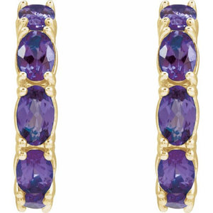 Platinum Oval Natural Ruby 5x3 mm Hoop Earrings – Luxurious Elegance