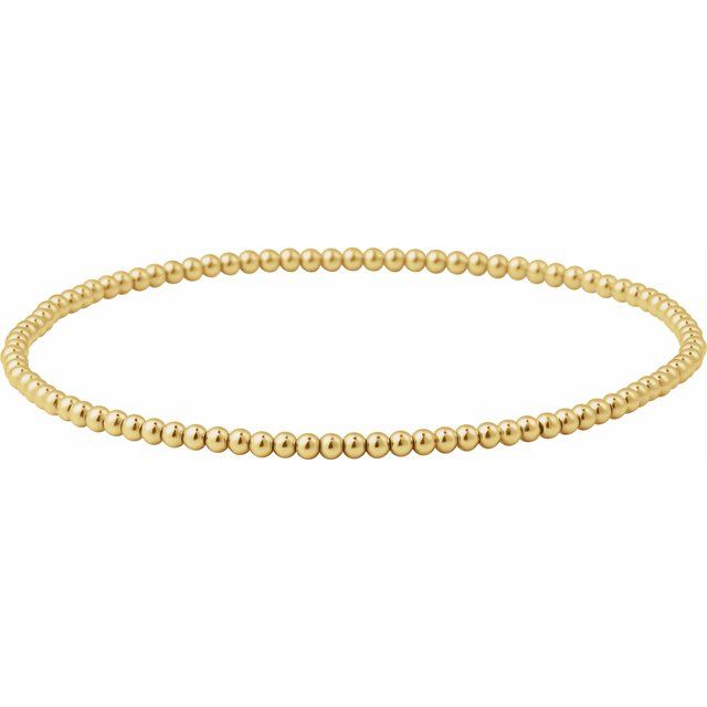 14K Gold Beaded Elastic Bracelet