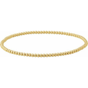 14K Gold Beaded Elastic Bracelet