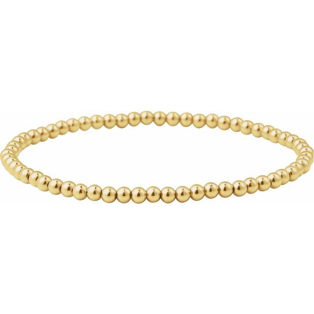 Beaded Elastic Bracelet Crafted in Polished 14K Gold-Filled