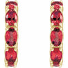 Natural Ruby Hoop Earrings