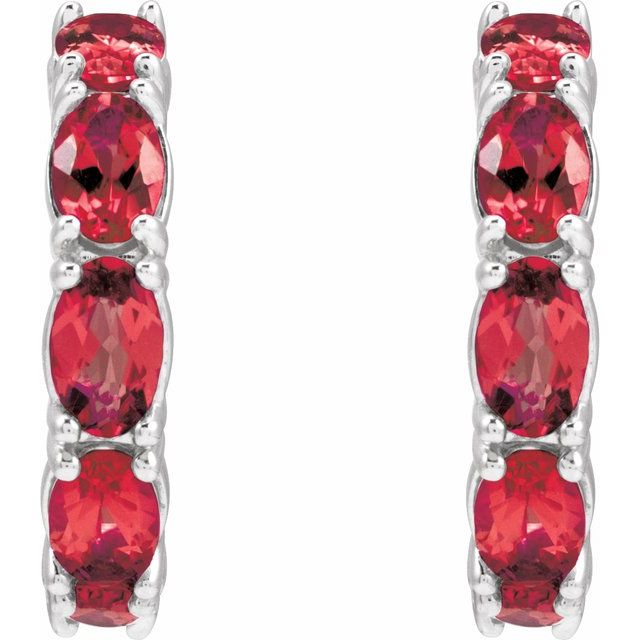 Natural Ruby Hoop Earrings