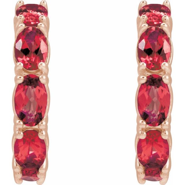 Natural Ruby Hoop Earrings