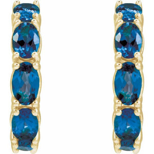 Platinum Oval Natural Ruby 5x3 mm Hoop Earrings – Luxurious Elegance