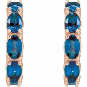 Platinum Oval Natural Ruby 5x3 mm Hoop Earrings – Luxurious Elegance