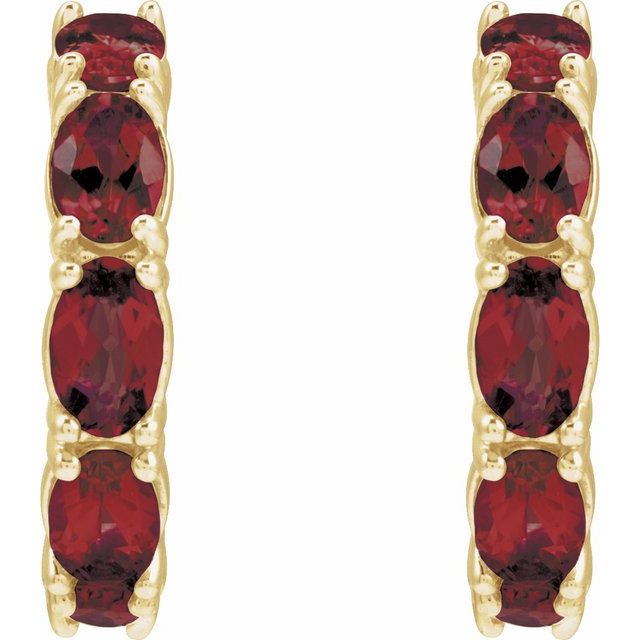 Natural Ruby Hoop Earrings
