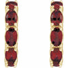 Platinum Oval Natural Ruby 5x3 mm Hoop Earrings – Luxurious Elegance