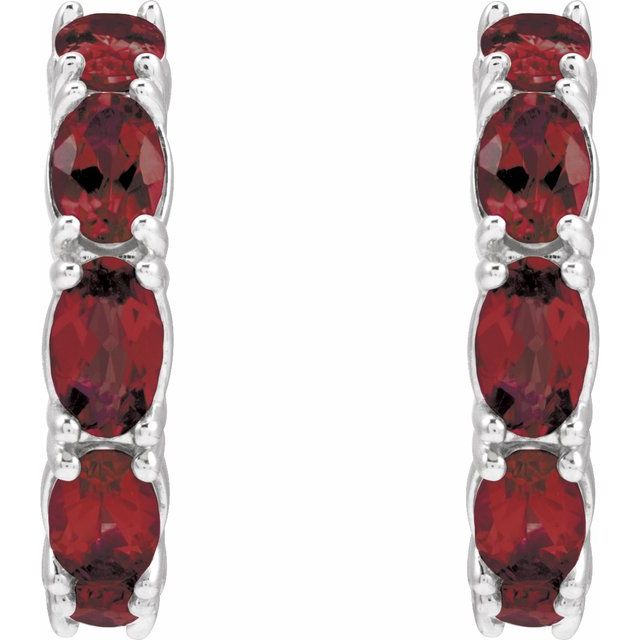 Natural Ruby Hoop Earrings