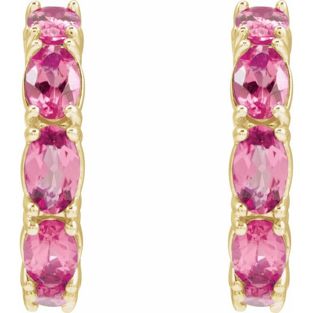 Natural Ruby Hoop Earrings