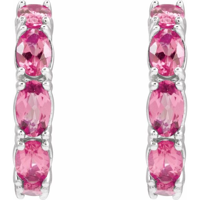 Natural Ruby Hoop Earrings