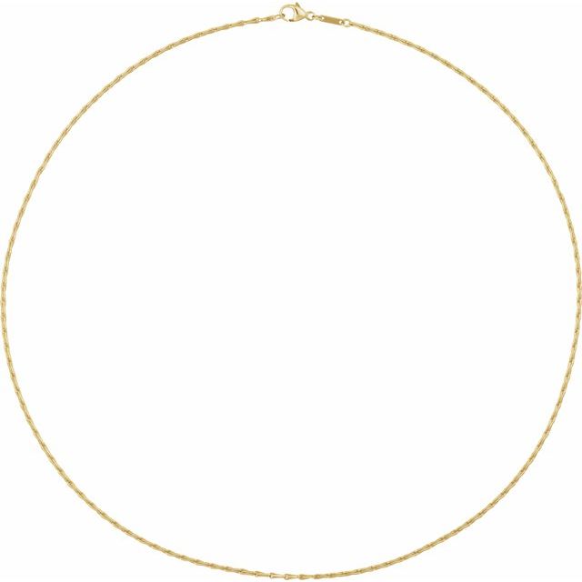 14K Yellow Gold 1.5 mm Barleycorn 7" Chain – Elegant Design