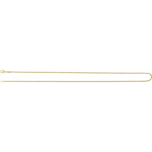 14K Yellow Gold 1.5 mm Barleycorn 7" Chain – Elegant Design