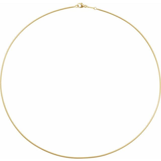 14K Yellow Gold 1.2 mm Boa Snake 7" Chain - Elegant Design