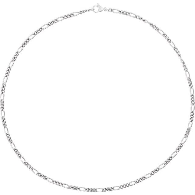 Titanium 3.6 mm Figaro 8" Chain - Elegant and Durable Design