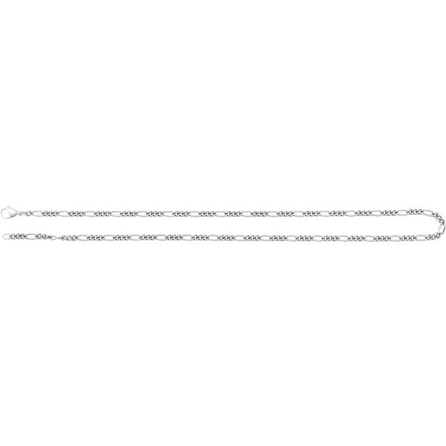 Titanium 3.6 mm Figaro 8" Chain - Elegant and Durable Design