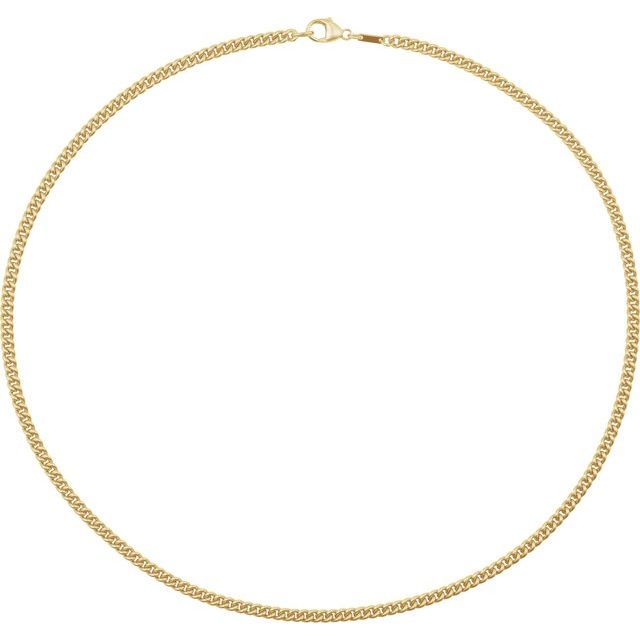 14K Yellow Gold, 3.4 mm Curb 8" Chain – Elegant Luxury Jewelry