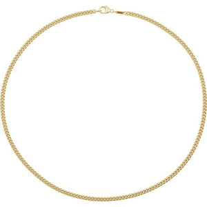 14K Yellow Gold, 3.4 mm Curb 8