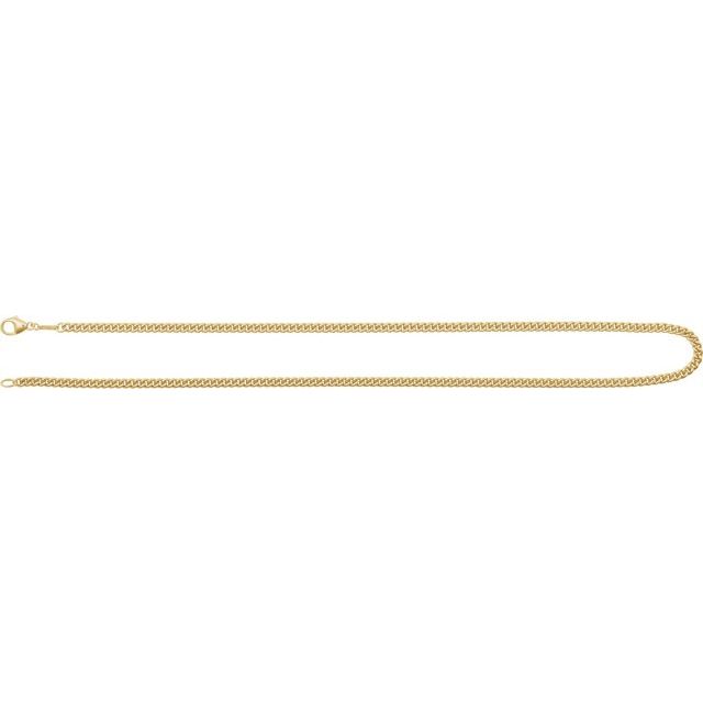 14K Yellow Gold, 3.4 mm Curb 8" Chain – Elegant Luxury Jewelry