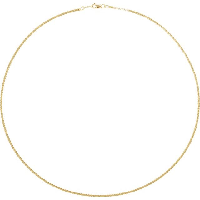 14K Yellow Gold 1.7 mm Serpentine 16" Necklace – Elegant Design