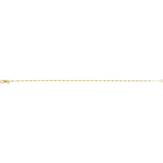 14K Yellow Gold, 1.5 mm Keyhole 7" Chain – Elegant Design