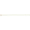 14K Yellow Gold, 2 mm Turquoise Enamel Bead Adjustable Chain - 6-7 inches