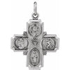 Sterling Silver 25x24  mm Four-Way Cross Medal 24