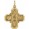 Sterling Silver 25x24  mm Four-Way Cross Medal 24