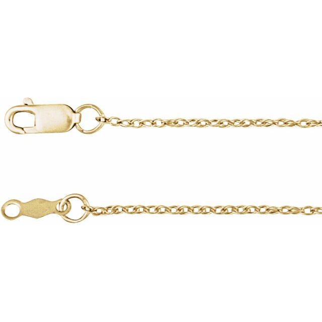 Polished Rope Chain Bracelet with Lobster Clasp in 14K Gold