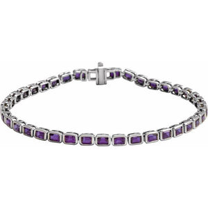 14K Gold Lab-Grown Blue Sapphire Line Bracelet