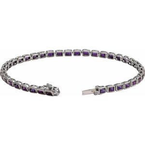 Lab-Grown Blue Sapphire Line Bracelet