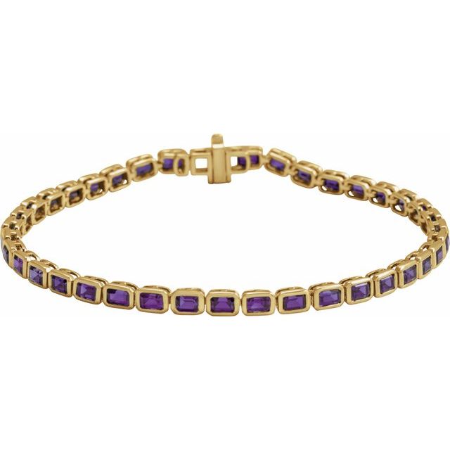 14K Gold Lab-Grown Blue Sapphire Line Bracelet