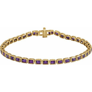 14K Gold Lab-Grown Blue Sapphire Line Bracelet