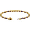 14K Yellow Gold, 7x5 mm Lab-Grown Blue Sapphire Bracelet