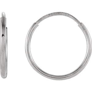 14K Gold Endless Hoop Earrings - Options Available